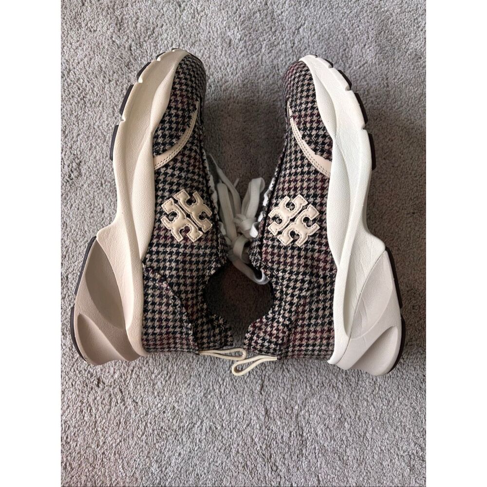 NWOB Tory Burch good luck neutral herringbone trainers quiet luxury Sz 9, $325 - Picture 7 of 12